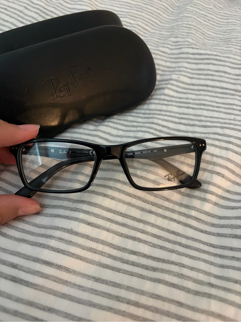 Ray-Ban Non-prescription Black Rectangle Eyeglasses